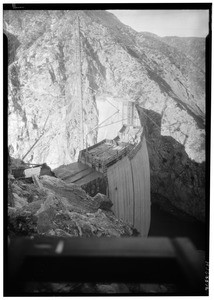 Pacoima Dam from a cliff above, January 4, 1927