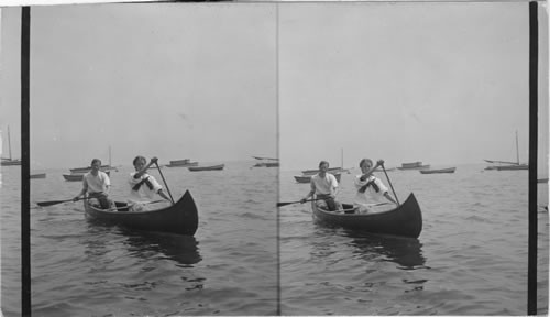 Rowing on the Lake. Rye, N.Y