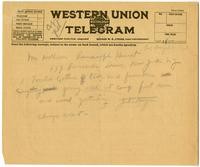 Telegram from Julia Morgan to William Randolph Hearst, October 28, 1927
