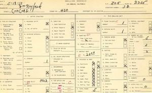 WPA household census for 430 N CONCORD, Los Angeles
