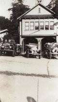 Fire station and trucks, 1935