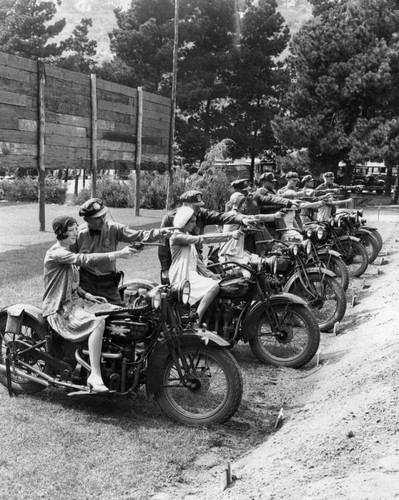 Motorcycle officers and ladies