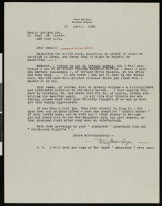 Percy MacKaye, letter, 1925-04-13, to Hamlin Garland
