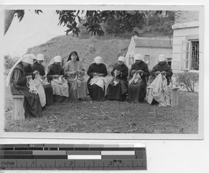 Sr. Patricia with novices at Jiangmen, China, 1947