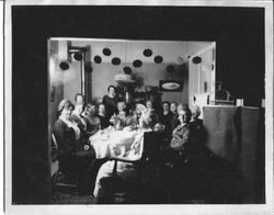Borba residence on South Main with a group of women seated around a table, about October, 1915