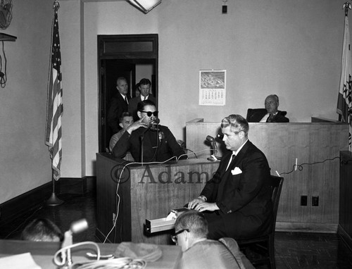 Interior of courtroom, Los Angeles, 1962