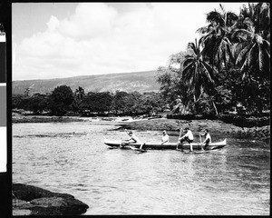 An outrigger canoe, Hawaii
