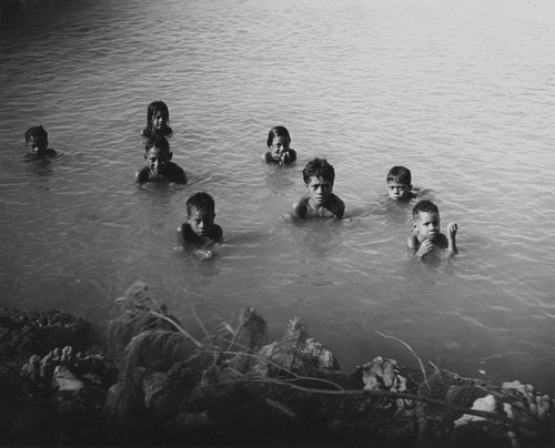 Local children swimming, Tonga