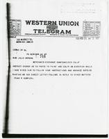 Telegram from Frank R. Humrich to Julia Morgan, February 24, 1921