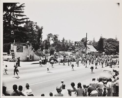 The 1948 Cherry Festival Parade, with the Beaumont Union High School Band