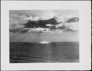 Sunset, clouds, over the ocean, Southern California, 1933