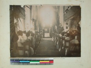 Masombahoaka Church interior, Fianarantsoa, Madagascar, ca.1900