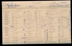 WPA household census for 251 S OLIVE STREET, Los Angeles
