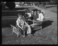 Virginia Rios taking care of the youngest Cheap children: Vincent, George, Dorothy, John, and Teresa, Los Angeles, 1933