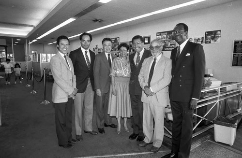 Paul C. Hudson, Elbert T. Hudson and others posing together, Los Angeles, 1987