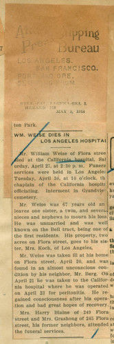William Weise dies in Los Angeles hospital