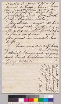 Letter from Abigail Smith Tuck Marsh to her sister and brother-in-law, Margaret Tuck Wild and Zemas Wild