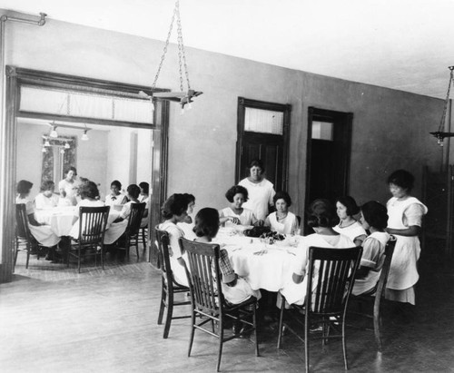 Sherman Institute women in dining rooms