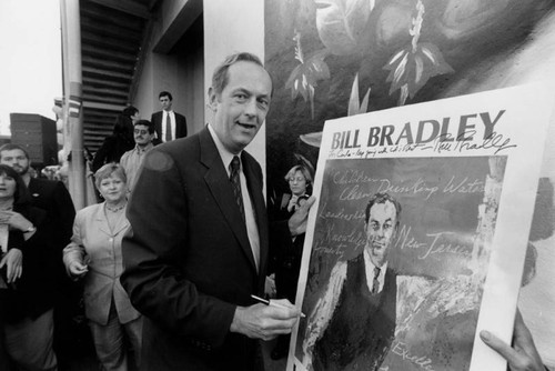 Bill Bradley and his poster