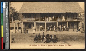 Group outside a mission house, Kisantu, Congo, ca.1920-1940