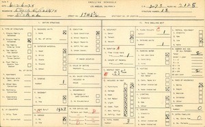 WPA household census for 1743 1/2 SICHEL, Los Angeles