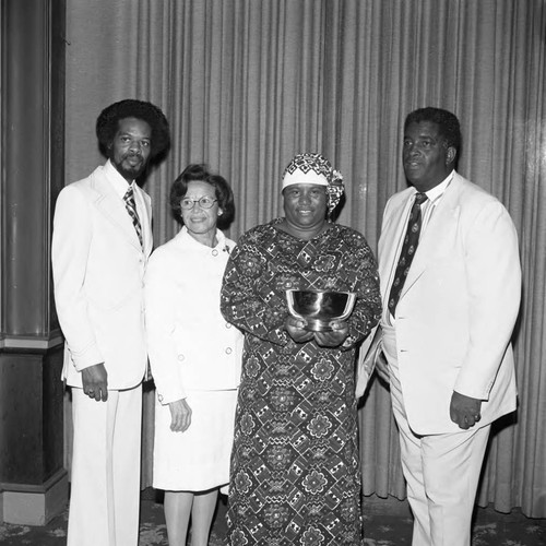 Ruth Washington and others presenting an award, Los Angeles, 1974