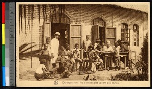 Seminarians playing cards, Congo, ca.1920-1940