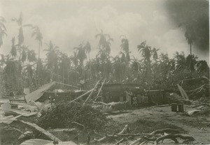 European house, destroyed by the cyclone in Bora-Bora, on 1 January, 1926