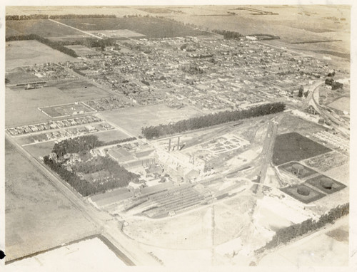 Aerial View of Oxnard Sugar Beet Factory, with Oxnard in the Background