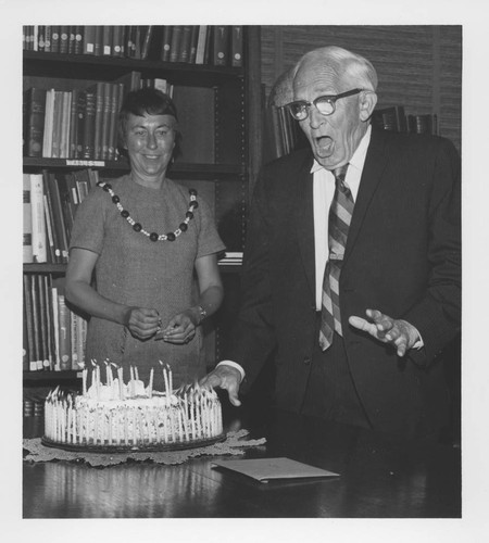 Alfred H. Joy's 90th birthday party at the Hale Observatories Library, Pasadena