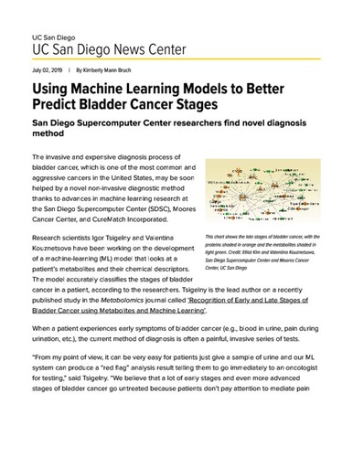 Using Machine Learning Models to Better Predict Bladder Cancer Stages