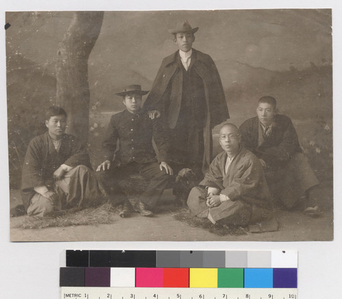 On eve of D's departure for Hawaii. Classmates. Kyoto, 1903. [From Desert Exile.]