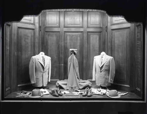 Window display of men's clothing