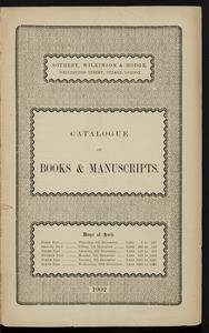 Catalogue of valuable books and manuscripts ancient and modern, 1902