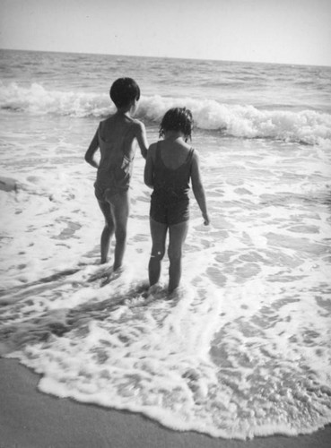Children in the water at Newport Beach