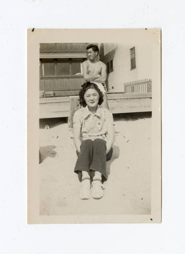 Young man and woman at the beach