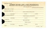 Address record card - alien registration, Form AR-11 (revised)