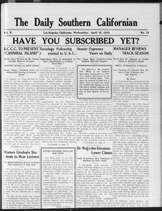 The Daily Southern Californian, Vol. 10, No. 31, April 16, 1913