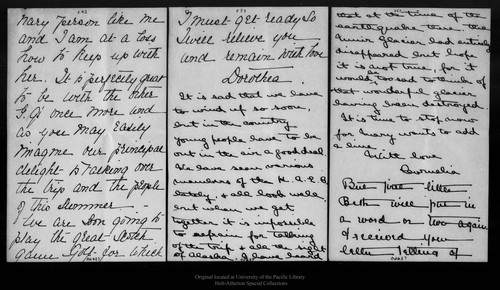 Letter from Dorothea [Draper et al.] to John Muir, 1899 Oct 28