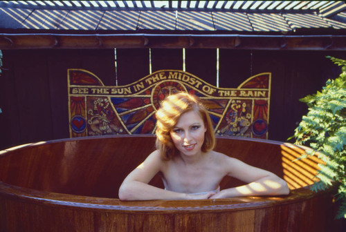 Helen in hot tub