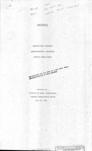 Naval Attaché. Instructions governing administration & procedure foreign intelligence. 1941