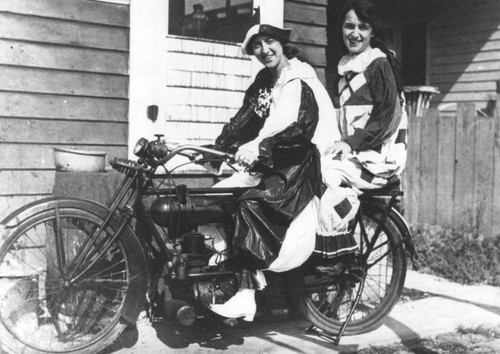 Women on motorcycle