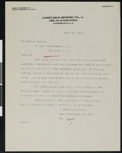 Letter, 1920-04-21, to Hamlin Garland