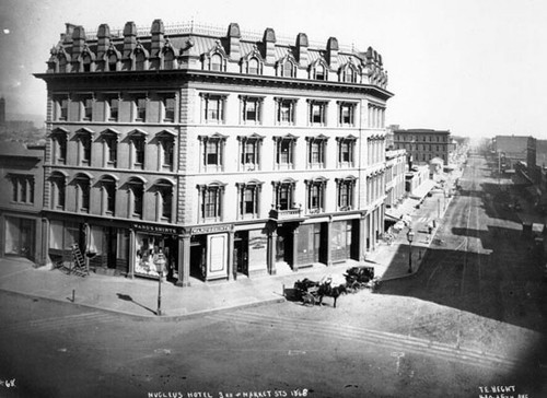 Nucleus Hotel, 3rd and Market streets, 1868