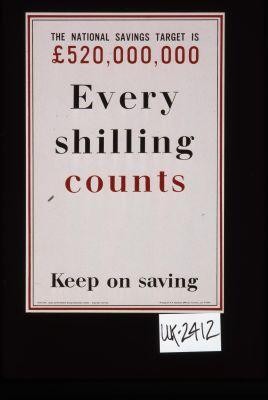 The national savings target is 520,000,000 pounds, every shilling counts. Keep on saving