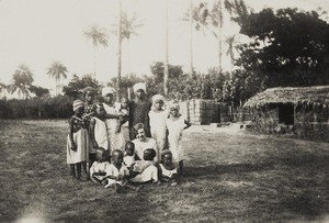 Miss Brazier and group of girls, Nigeria, ca. 1934