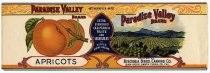 Paradise Valley Brand Apricots, Bisceglia Bros. Canning Co. label