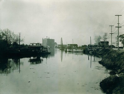 Stockton - McLeod's Lake: View of Sperry Flouring Mill from McLeod's Lake