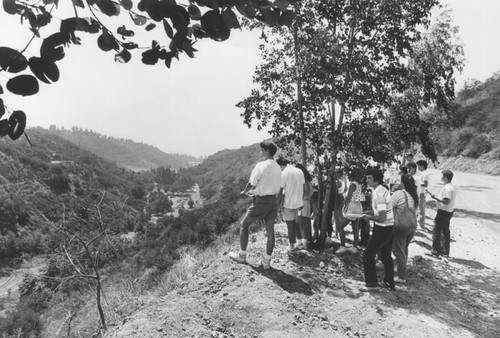Visitors enjoying the view in Franklin Canyon Park