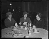Los Feliz Women's Club members Helen Wisler, Mildred K. Spring and Lillie Weil, Los Feliz, 1936